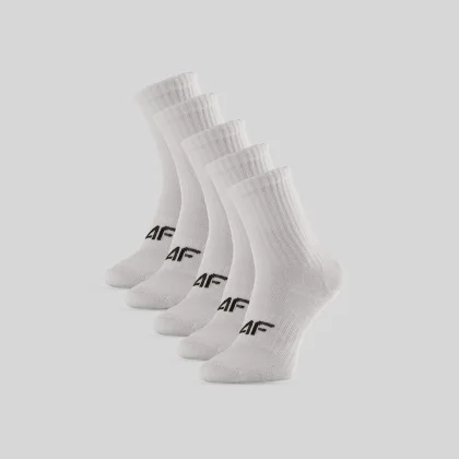 Chlapčenské dlhé ponožky (5-pack) - biele