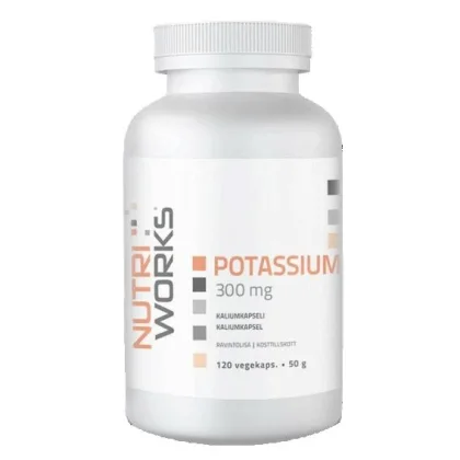 NutriWorks Potassium 300mg 120 kapslí