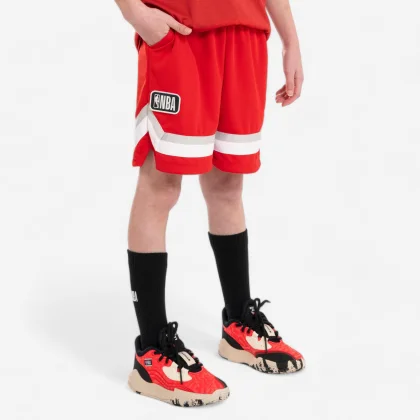 TARMAK Detské basketbalové šortky SH 900 NBA Chicago Bull červené 5-6 r (113-122 cm)