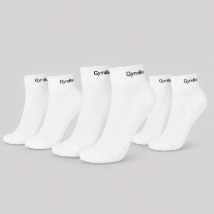 GymBeam Ponožky Quarter 3Pack White M