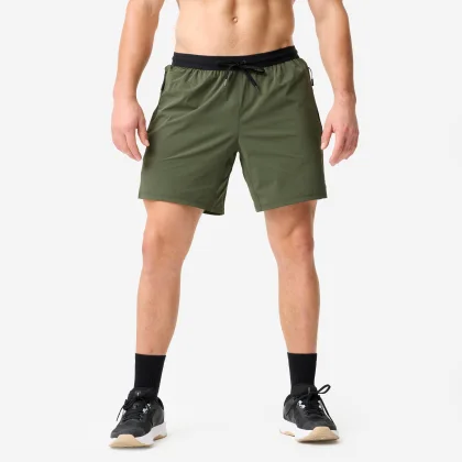 DOMYOS Pánske ľahké športové šortky, kaki L