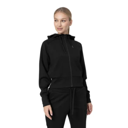 Dámska mikina so zipsom 4F WOMENS SWEATSHIRT BLD027-20S-DEEP BLACK
