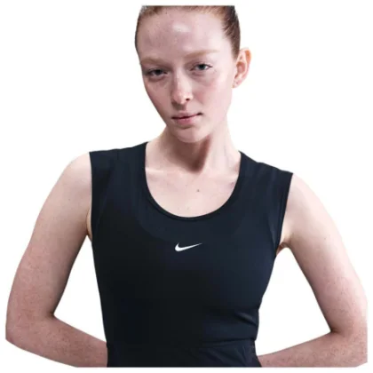 Dámske tréningové tričko bez rukávov NIKE PRO W NP TANK GG GRX BLACK WHITE