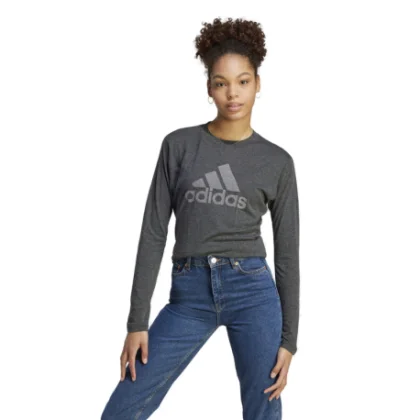 Dámske tričko s dlhým rukávom ADIDAS W WINRS 3.0 LS-IM2433-black melange grey three