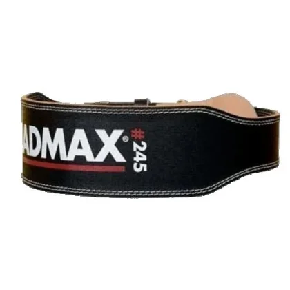 MADMAX Fitness opasek Full Leather Chocolate Brown