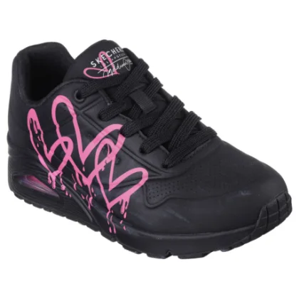 Dámska vychádzková obuv SKECHERS Uno Dripping In Love black pink