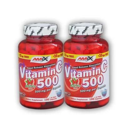 Amix 2x Vitamin C 500mg + Rose Hips 125 kapslí