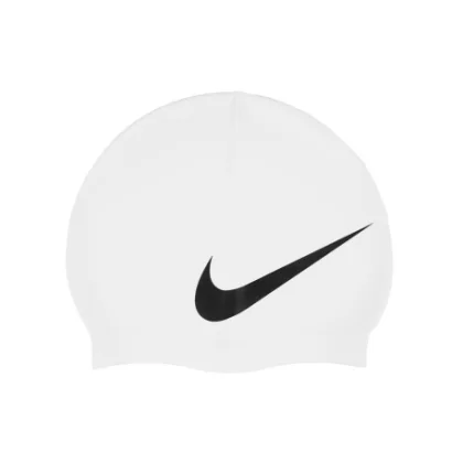 Plavecká čepice NIKE SWIM BIG SWOOSH WHITE-WHITE