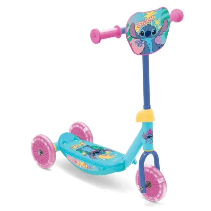 Seven Dětská koloběžka Stitch, 3 kolečka, modrá, růžové doplňky
