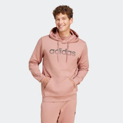 ADIDAS ADIDAS SMU pánska bavlnená mikina s kapucňou svetloružová XL