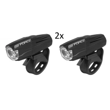 Set 2x Force Světlo přední SHARK 500LM USB, černé