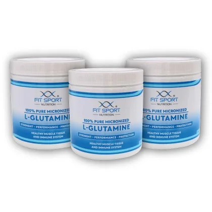 FitSport Nutrition 3x 100% Pure Micronized L-Glutamine 330g