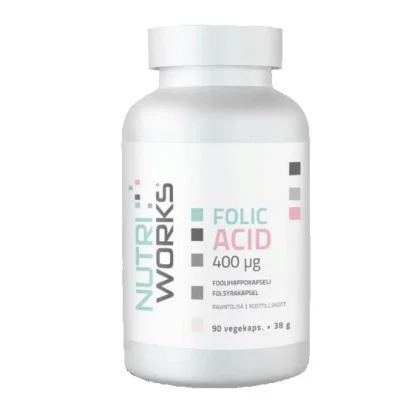 NutriWorks Folic Acid 400g 90 kapslí
