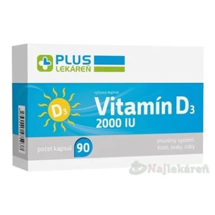 Plus Lékáreň Vitamín D3 2000 IU 90 kapsúl