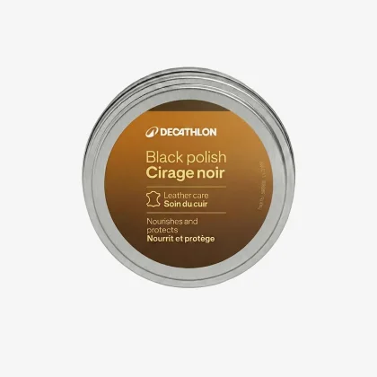 FOUGANZA Vosk na kožené jazdecké vybavenie pre kone a poníky čierny 100 ml 80 ml