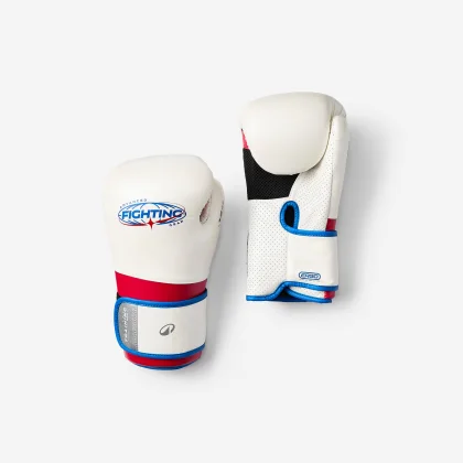 DOMYOS Ergonomické ochranné boxerské rukavice biele 10 oz