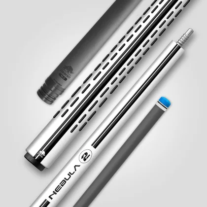 Pool biliardové tágo Rhino Nebula 2 Pure White, dvojdielne s karbónovou špicou