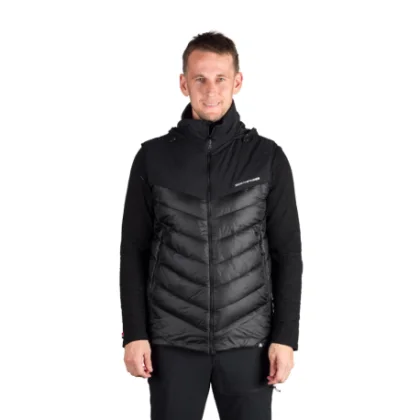 Pánska turistická vesta s kapucňou NORTHFINDER JEDRICK-270blackblack