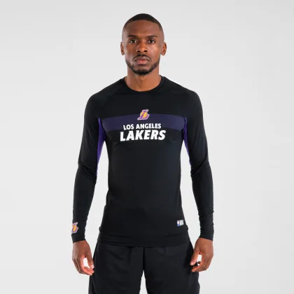 TARMAK Pánske spodné tričko NBA Lakers s dlhým rukávom čierne XS