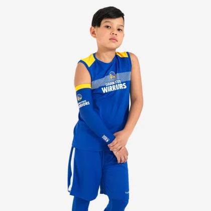 TARMAK Detské basketbalové spodné tielko UT500 NBA Golden State Warriors modré 5-6 r (113-122 cm)