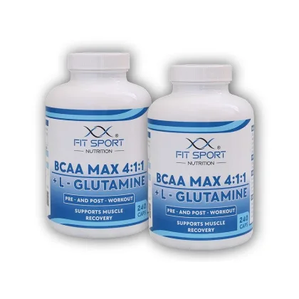 FitSport Nutrition 2x BCAA MAX 4:1:1 + L-Glutamine 240 caps