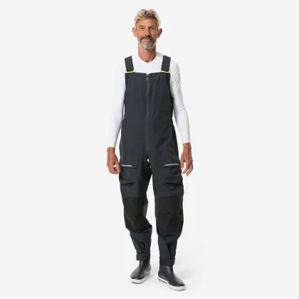 DECATHLON Pánske náprsenkové nohavice na jachtu 500 tmavosivé XL