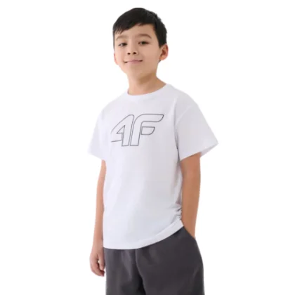 Chlapecké tričko s krátkým rukávem 4F JUNIOR TSHIRT M2331-10S-WHITE