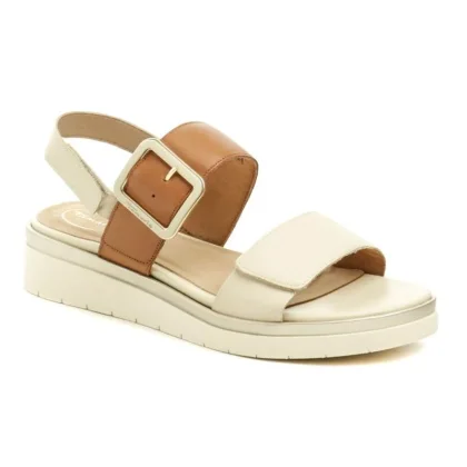 Tamaris Comfort 8-58706-42 béžovo hnědé dámské nadměrné sandály