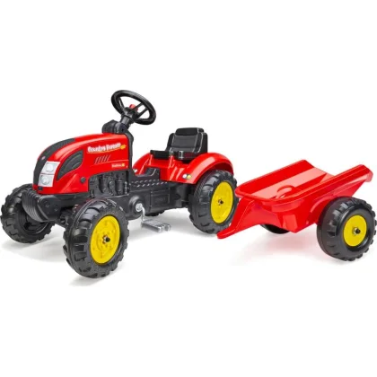 Falk šlapací traktor 2058L Country Farmer s vlečkou - červený