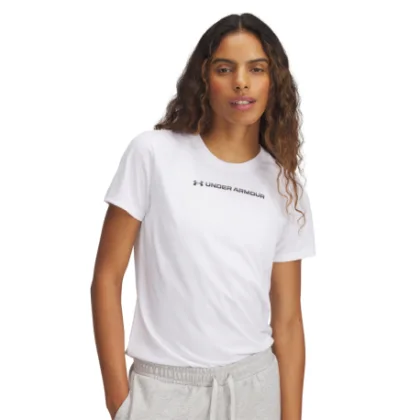 Dámske tréningové tričko s krátkym rukávom UNDER ARMOUR UA TECH PTH GRAPHIC SSC-WHT