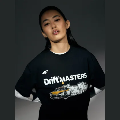 Unisex regular tričko s potlačou 4F x Drift Masters - čierne