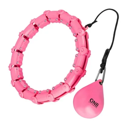 ONE FITNESS Masážní hula hoop OHA02 se závažím růžová (VÝPRODEJ)