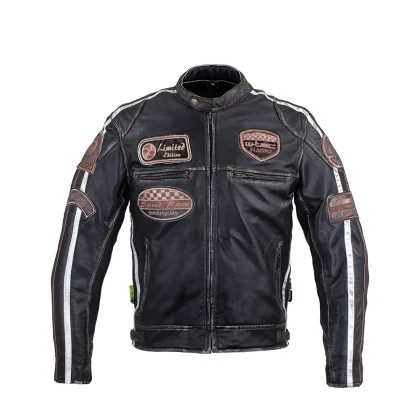 Pánska kožená moto bunda W-TEC Sheawen Vintage Farba čierna,