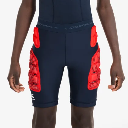 DECATHLON | CANTERBURY Detské spodné ochranné šortky na ragby R500 Canterbury modré 10-11 r (141-150 cm)