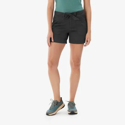 QUECHUA Dámske turistické šortky so 6 vreckami NH500 sivé XS-S