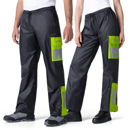 Nepremokavé moto nohavice W-TEC Colnari Farba čierna-fluo zelená,