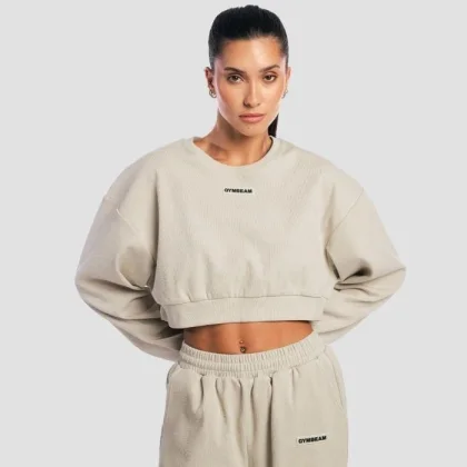 GymBeam Dámská mikina Cropped Aura Grey