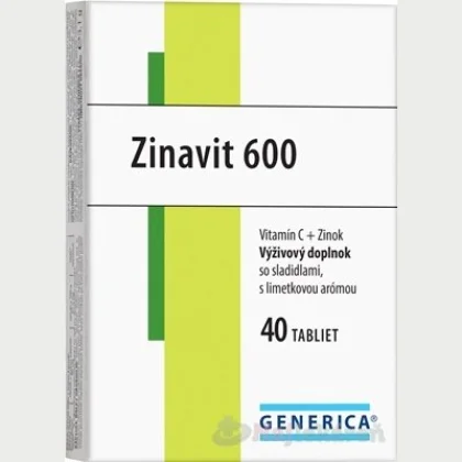 GENERICA Zinavit 600 s limetkovou arómou, 40 ks