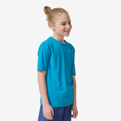 DECATHLON Detské tričko 100 s UV ochranou krátky rukáv tyrkysové 14-15 r (161-172 cm)