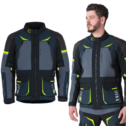 Moto bunda W-TEC Modock Farba čierno-modro-fluo žltá,