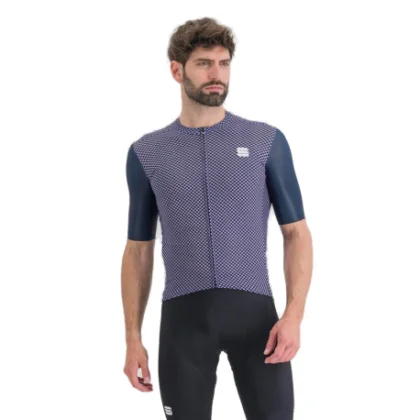 Pánsky cyklistický dres s krátkym rukávom SPORTFUL Checkmate jersey, galaxy blue chalck violet
