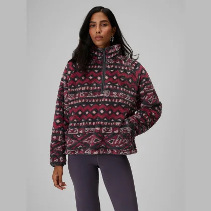 Fleece so stojačikom loose dámsky - multicolor