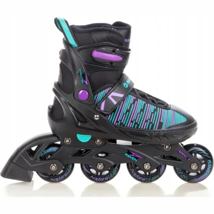 Raven Cande Black/Mint/Violet dětské kolečkové brusle