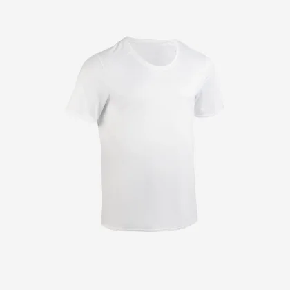 KALENJI Pánske tričko na atletiku prispôsobiteľné biele 3XL