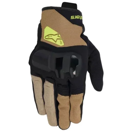 Alpinestars Rukavice na motorku Chrome V2 tmavě khaki-černo-žluté