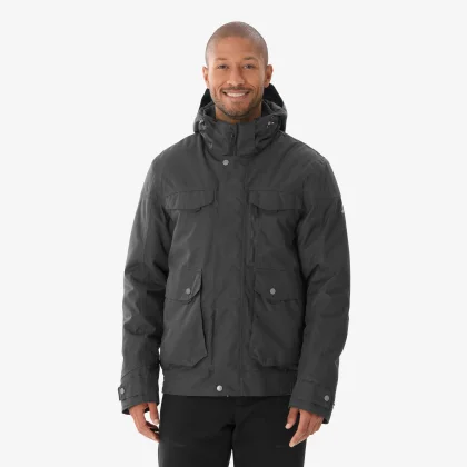 QUECHUA Pánska nepremokavá turistická bunda SH500 do -10 °C čierna 4XL