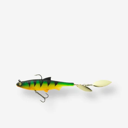CAPERLAN Umelá nástraha typu Shad s lístkom Roachspin 120 Firetiger bez