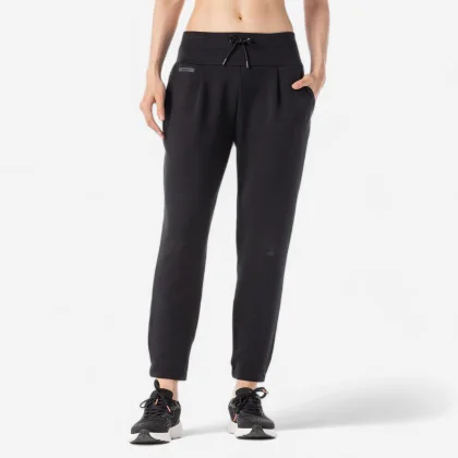 KALENJI Dámske hrejivé bežecké nohavice Jogging 500 čierne 5XL (W49 L31)