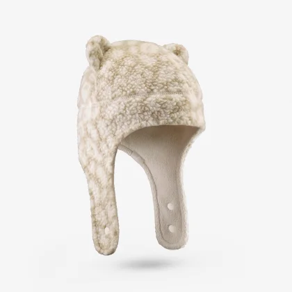 WEDZE Detská čiapka Babychou 500 s krytím uší béžová 2XS-XS (47-53 cm)