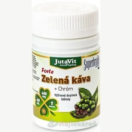 JutaVit Zelená káva Forte + Chróm 60 tabliet